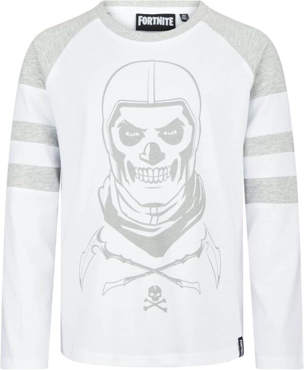 fortnite years skull trooper manches longues pour hommes blanc/gris chiné