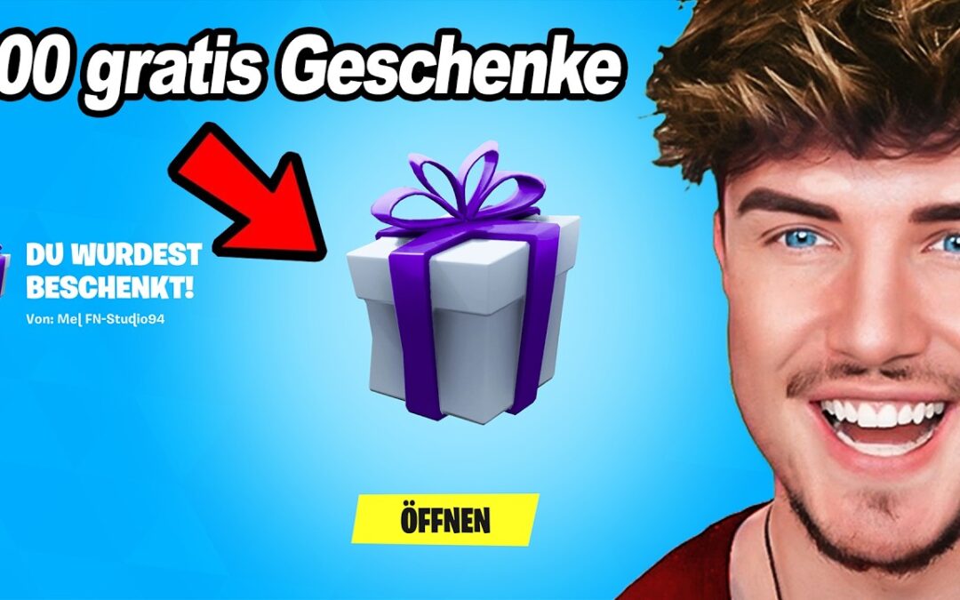 Je reçois 100 cadeaux gratuits dans Fortnite