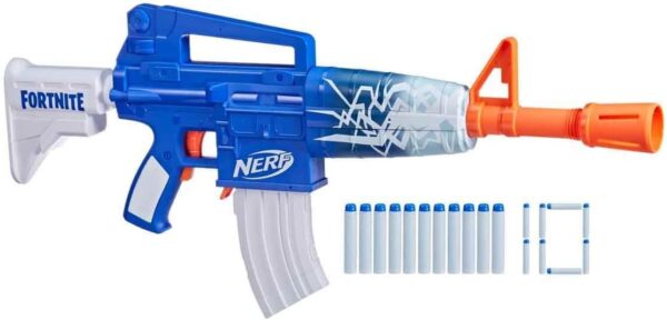 nerf fortnite blaster à fléchettes blue shock