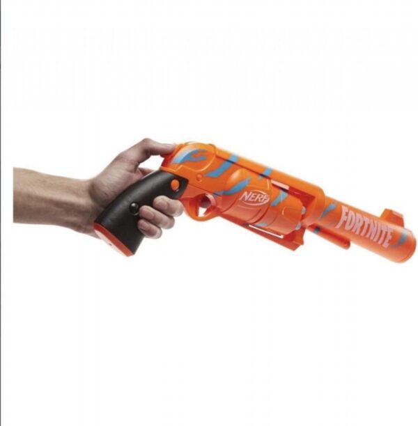 nerf fortnite, 6 sh blaster avec revêtement camo pulse, mécanisme de frappe, canon rotatif, 6 fléchettes nerf elite, multicolore f2678eu5