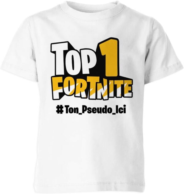 teesdeal tshirt top 1 battle royale prénom surnom de votre choix personnalisé enfants garçon & fille