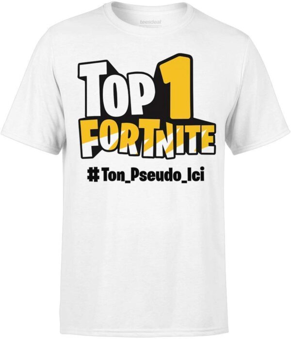 chemise personnalisée top 1 battle royale avec votre surnom personnalisé