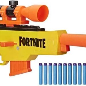 nerf fortnite basr l, bolt on et magazine blaster, comprend une vue amovible, un chargeur à 6 fléchettes, un nerf elite à 12 fléchettes multicolore