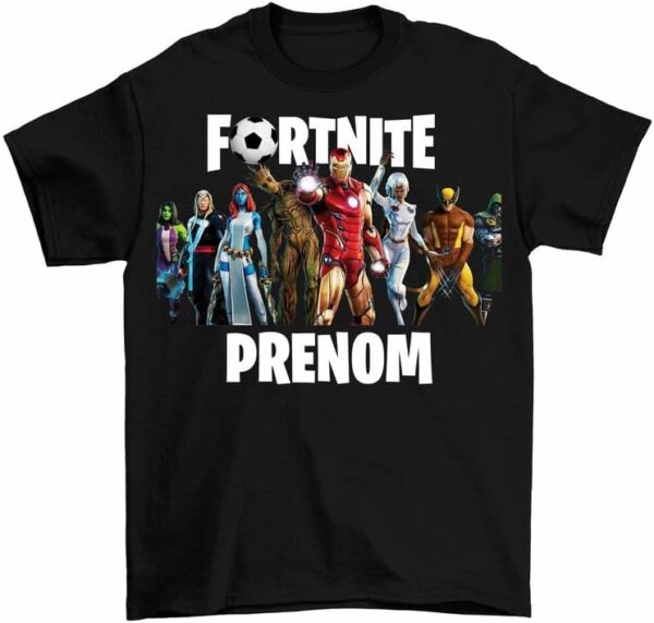 chemise personnalisée marvel fortnite t shirt imprimé avec texte prénom pour enfants...