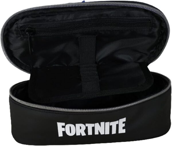 fortnite trousse à crayons ovale à lame organisée, noire, décontractée