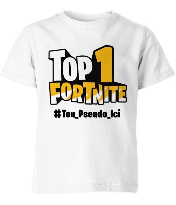 t shirt enfant personnalisé top 1 battle royale avec votre pseudo personnalisé