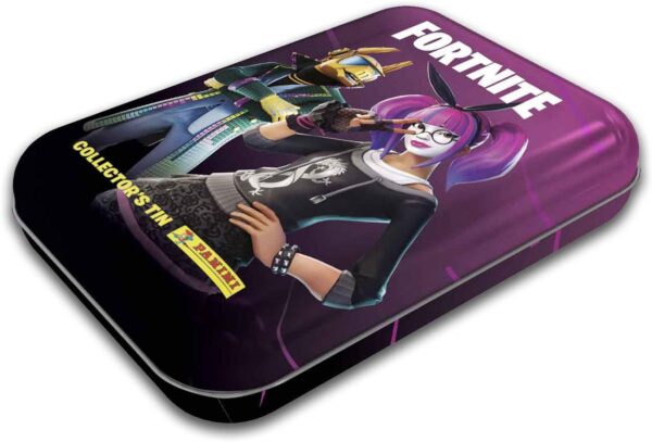 boîte en métal panini fortnite pour collection de cartes à collectionner