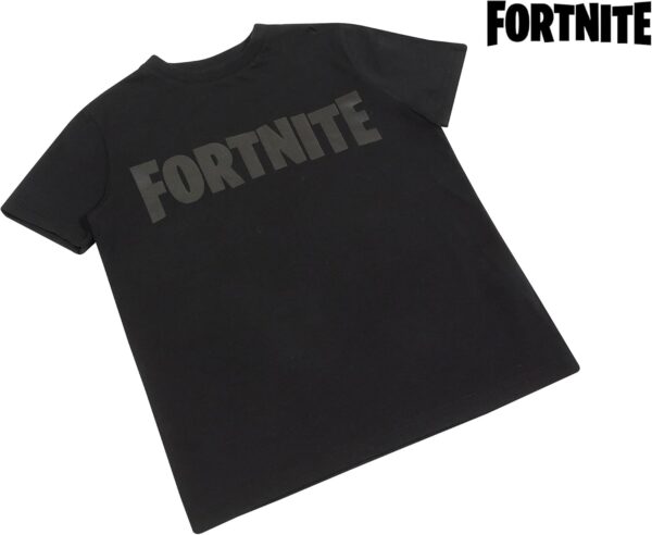 fortnite text logo t shirt garçon noir/noir 14 15 ans