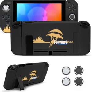 jingdu coque compatible avec nintendo switch ns, nintendo switch ns dockable case avec 4 poignées, coque épaisse, étui de protection pour modèle switch ns, fortnite