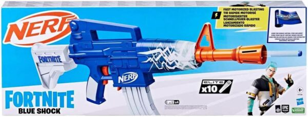 nerf fortnite blaster à fléchettes blue shock