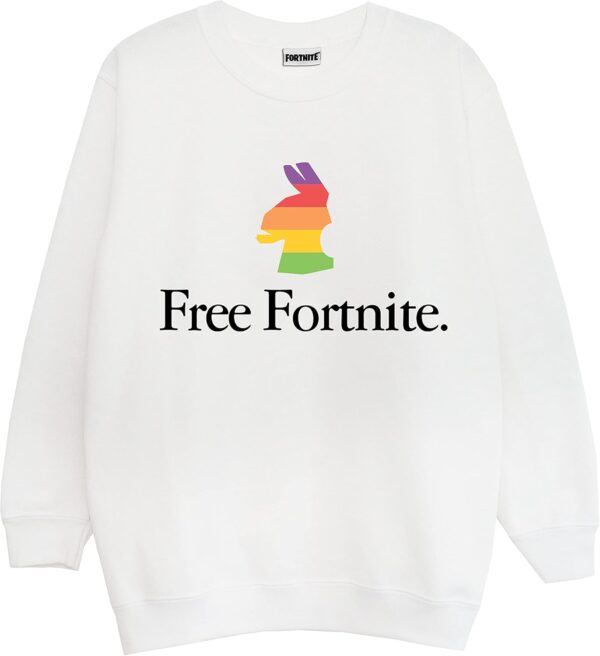 sweat shirt fortnite rainbow llama boys crewneck gratuit | marchandise officielle | idée cadeau de jeu, haut de jeu