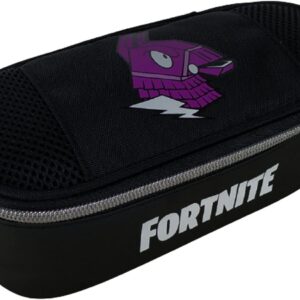 fortnite trousse à crayons ovale à lame organisée, noire, décontractée