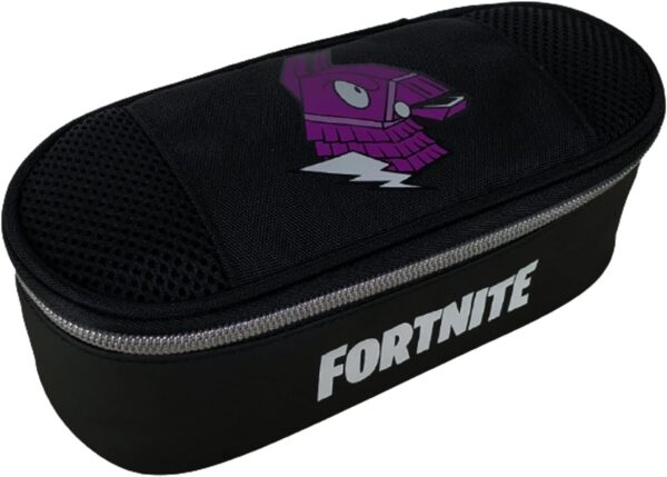 fortnite trousse à crayons ovale à lame organisée, noire, décontractée