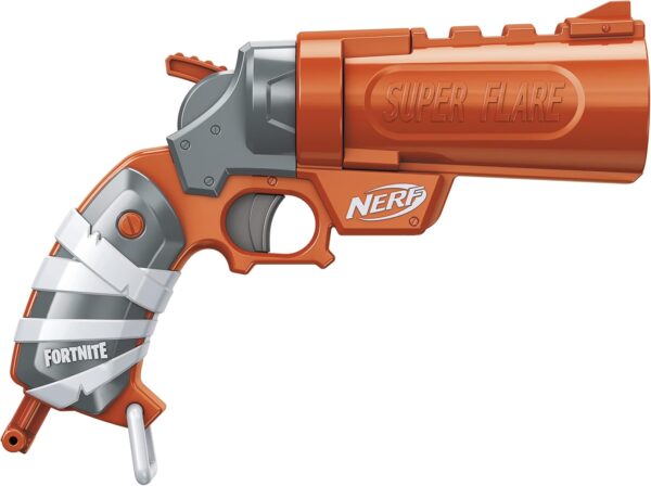 nerf fortnite flare dart blaster s'ouvre pour charger, comprend 3 poignées officielles accustrike mega darts primer multicolore