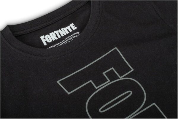 fortnite | jouets et joueurs | logo | noir | manches longues | enfants non mixtes | Équipage | chemise de jeu en coton, tailles 10 16 ans, noir, 11 12 ans