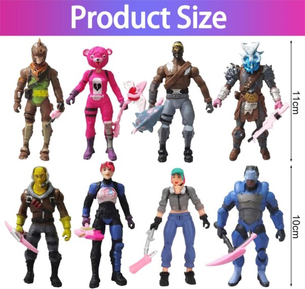 yisky figurines fortnite, 8 pièces modèle de personnage fortnite, figurine d'action fortnite, décoration de cupcake fortnite, décoration de gâteau d'anniversaire de jeu, pour fête d'anniversaire d'enfants