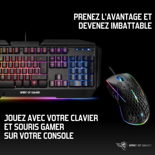 spirit of gamer adaptateur clavier souris compatible ps4/ps3/switch/manette xbox convertisseur console de jeux vidéo jouez avec le clavier et la souris grâce à crossgame 1