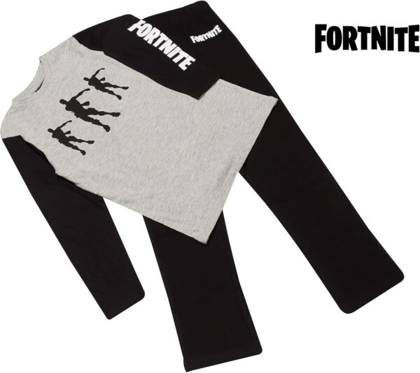 fortnite flossing emotes ensemble pyjama long pour garçons noir/gris chiné 8 9 ans | cadeaux de joueur ps4 ps5 xbox, pyjamas d'école, vêtements pour enfants, idée de cadeau d'anniversaire pour enfants