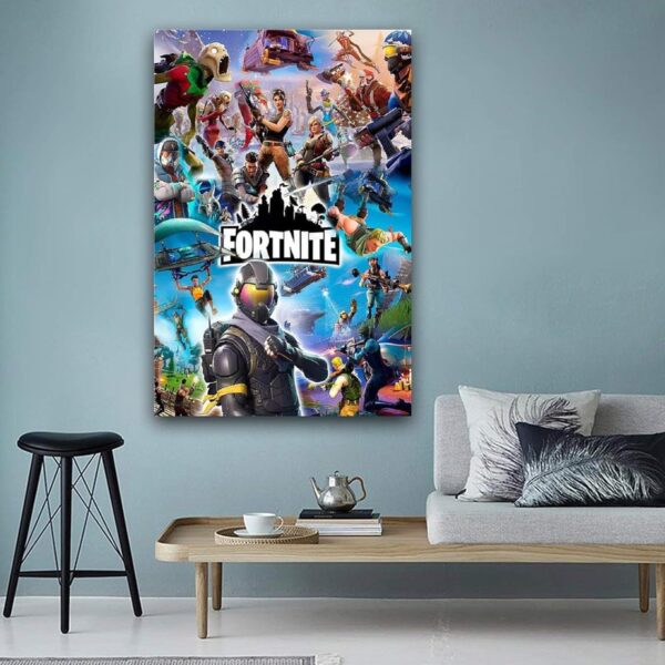 affiche sur toile fort nite battle royale, décoration murale moderne sans cadre, affiche décorative pour salon et chambre à coucher