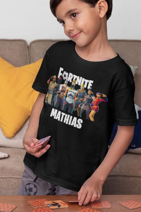 chemise personnalisée pour enfants chemise de jeu personnalisée de couleur de teinture premium et authentique avec prénom ou texte pour enfants garçons pour les fans de fortnite