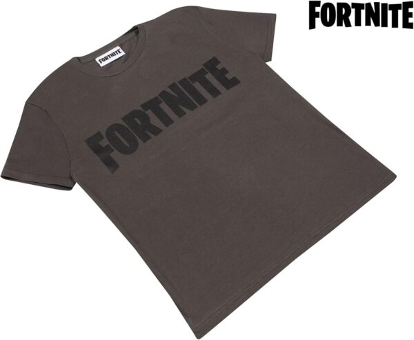 fortnite text logo girls shirt charcoal mode fille