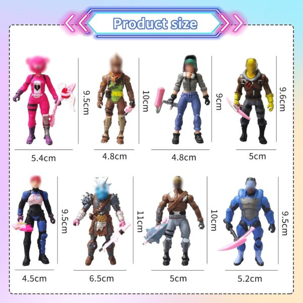 junmallko 8 pièces fortnite figure, fortnite mini figures, fortnite mini figures décoration de gâteau, fortnite character model, fortnite action figure, fortnite cake topper