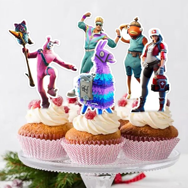 ctxtqtdt 13 pièces décorations de gâteau d'anniversaire fortnit pour garçons et filles, décorations de gâteau fortnit joyeux anniversaire, décorations de gâteau pour fournitures de fête d'anniversaire d'enfants (a)