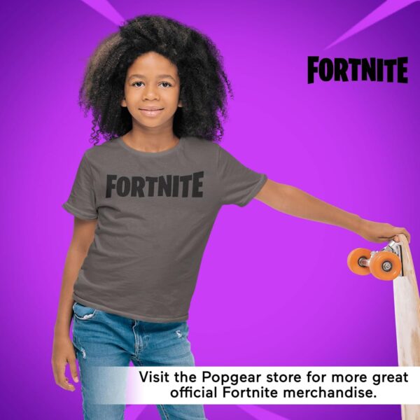 fortnite text logo girls shirt charcoal mode fille