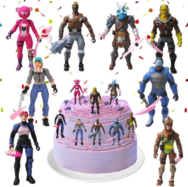 yisky figurines fortnite, 8 pièces modèle de personnage fortnite, figurine d'action fortnite, décoration de cupcake fortnite, décoration de gâteau d'anniversaire de jeu, pour fête d'anniversaire d'enfants