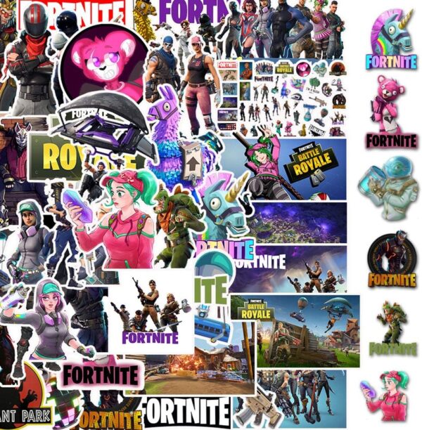 100 autocollants de jeu fortnite autocollants en vinyle imperméables pour décoration diy moto style doodle autocollants ordinateur vélo skateboard skis bagages autocollants macbook ipad