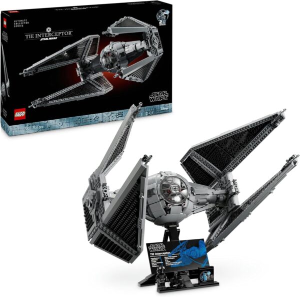 lego star wars tie interceptor bâtiment pour adultes ultimate collector series s réplique de chasseur en brique à construire, collectionner et exposer 75382