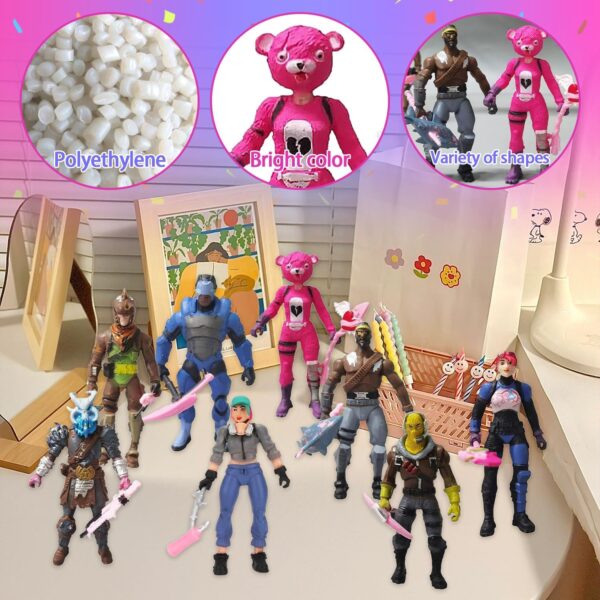 yisky figurines fortnite, 8 pièces modèle de personnage fortnite, figurine d'action fortnite, décoration de cupcake fortnite, décoration de gâteau d'anniversaire de jeu, pour fête d'anniversaire d'enfants