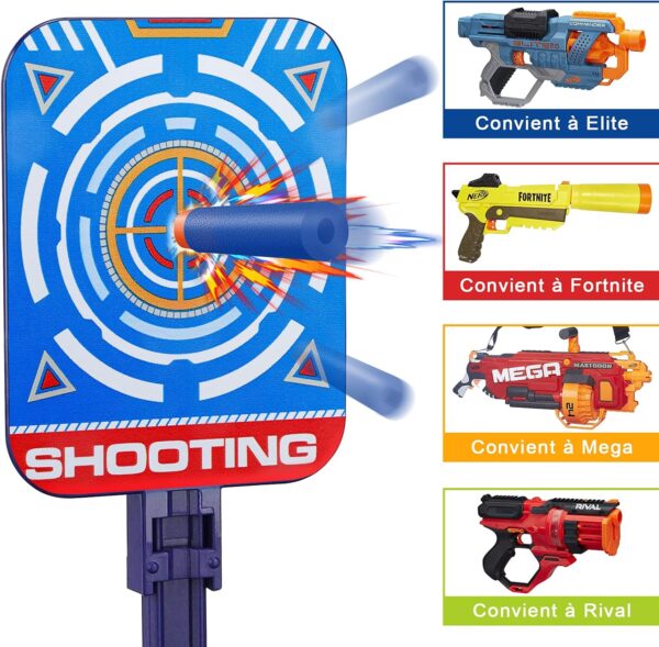 baztoy cible pour nerf jeu de tir automatique avec effet lumineux et sonore pour nerf n strike elite/fortnite/mega/rival pistolet jouet pour enfants cadeau d'anniversaire garçons filles adolescents 3 12 ans