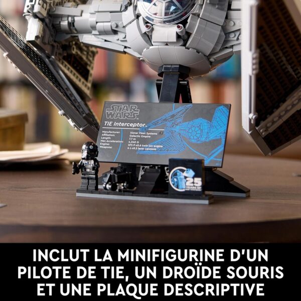 lego star wars tie interceptor bâtiment pour adultes ultimate collector series s réplique de chasseur en brique à construire, collectionner et exposer 75382