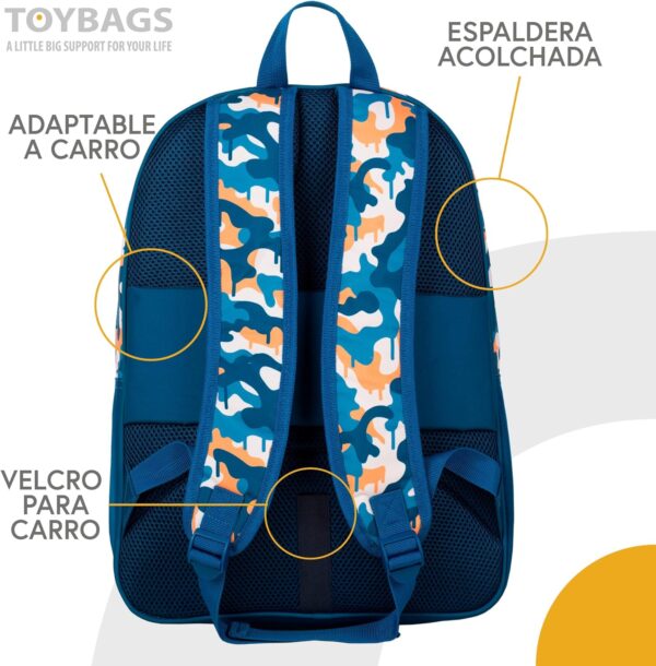 sac à dos scolaire fortnite blue camo deux poches principales et une poche avant adaptable aux poussettes intérieur doublé bretelles et dos rembourrés 42x32x20 cm sacs à jouets