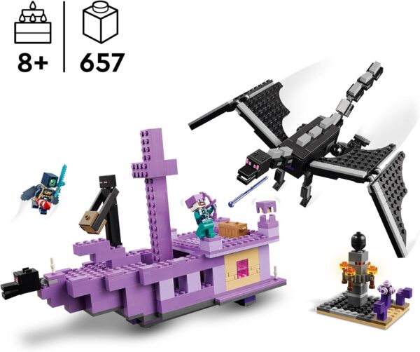 lego minecraft le dragon et le vaisseau ender jeu d'aventure et d'exploration ensemble inspiré des jeux vidéo jouet d'exploration pour enfants garçons et filles de 8 ans et plus 21264