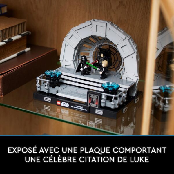 lego star wars diorama de la salle du trône de l'empereur kit de modèle à construire 40e anniversaire du retour du jedi avec les figurines du personnage culte luke skywalker et dark vador 75352