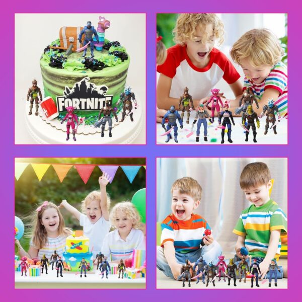 yisky figurines fortnite, 8 pièces modèle de personnage fortnite, figurine d'action fortnite, décoration de cupcake fortnite, décoration de gâteau d'anniversaire de jeu, pour fête d'anniversaire d'enfants