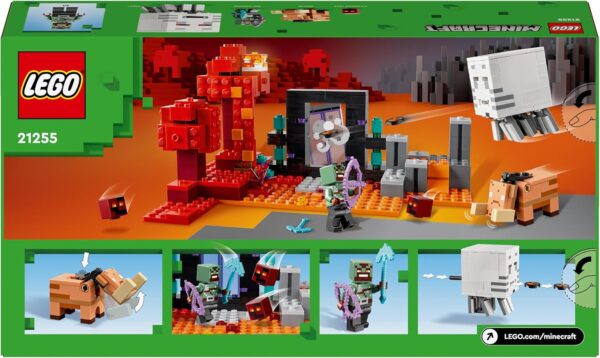 lego minecraft nether portal ambush jouet de construction avec scènes de bataille et figurines hoglin figure cadeau pour garçons et filles âgés de 8 ans et plus 21255