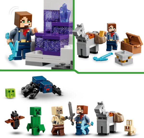 lego minecraft badlands mine jouet enfant 8 ans inspiré du jeu vidéo set d'exploration de la mine pour garçons et filles set de construction à partir de 8 ans riche en aventures 21263