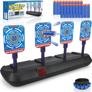 baztoy cible pour nerf jeu de tir automatique avec effet lumineux et sonore pour nerf n strike elite/fortnite/mega/rival pistolet jouet pour enfants cadeau d'anniversaire garçons filles adolescents 3 12 ans