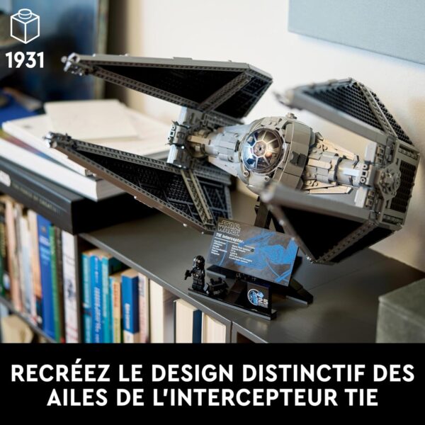 lego star wars tie interceptor bâtiment pour adultes ultimate collector series s réplique de chasseur en brique à construire, collectionner et exposer 75382