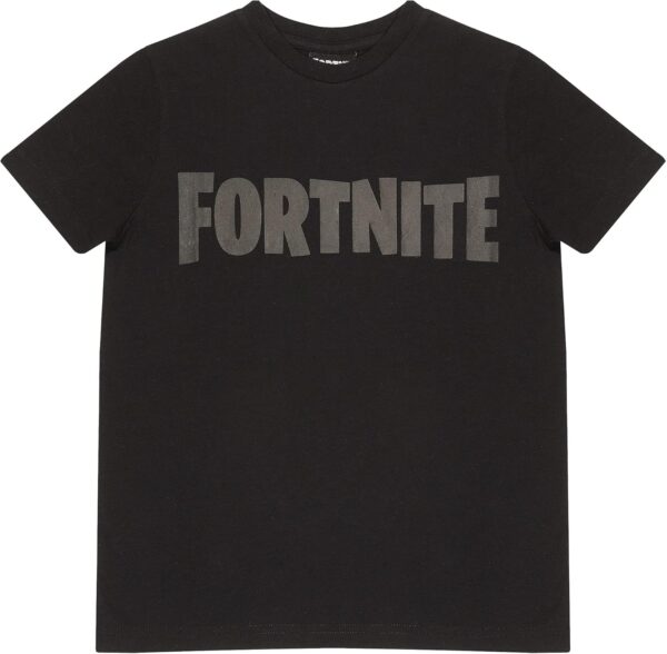 fortnite text logo t shirt garçon noir/noir 14 15 ans