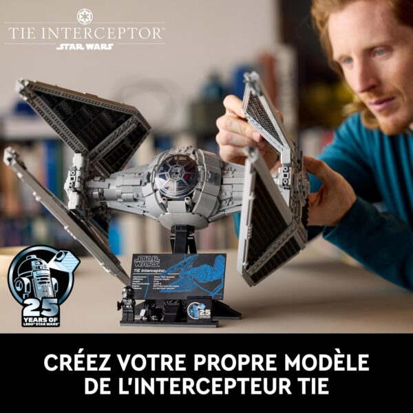 lego star wars tie interceptor bâtiment pour adultes ultimate collector series s réplique de chasseur en brique à construire, collectionner et exposer 75382