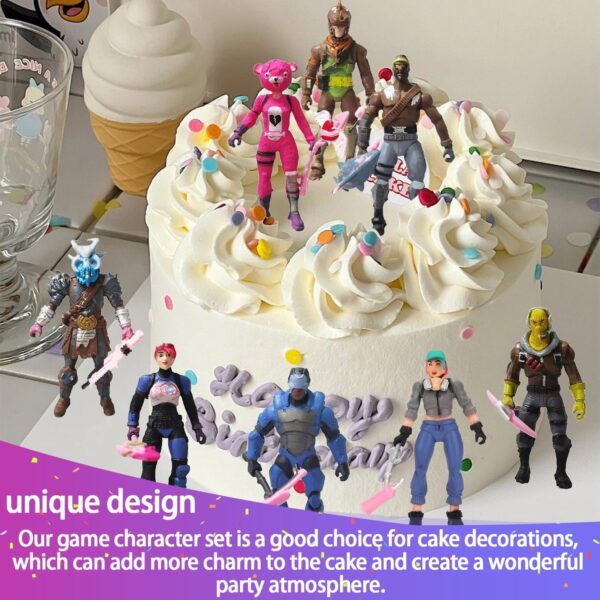 yisky figurines fortnite, 8 pièces modèle de personnage fortnite, figurine d'action fortnite, décoration de cupcake fortnite, décoration de gâteau d'anniversaire de jeu, pour fête d'anniversaire d'enfants