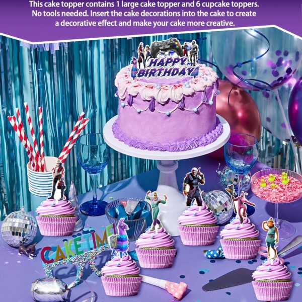 décorations de gâteau sur le thème fortnite, kit de décoration de gâteau fortnite, décoration de gâteau de jeu vidéo, décoration de gâteau de jeu vidéo, décoration de gâteau de jeu ultime, pour les amateurs de jeux vidéo