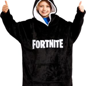 fortnite extra large sweat à capuche, pull surdimensionné pour enfants en fourrure ultra douce taille unique 7 14 ans, cadeau pour garçon fille adolescent joueur