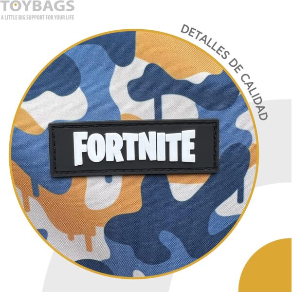 sac à dos scolaire fortnite blue camo deux poches principales et une poche avant adaptable aux poussettes intérieur doublé bretelles et dos rembourrés 42x32x20 cm sacs à jouets