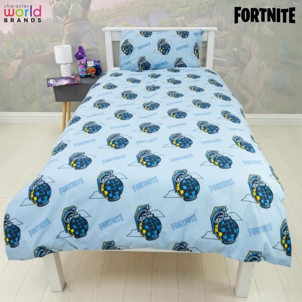 character world fortnite parure de lit officielle battle royale pour enfants, réversible 2 faces avec oreiller assorti | polycoton