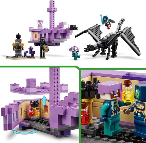 lego minecraft le dragon et le vaisseau ender jeu d'aventure et d'exploration ensemble inspiré des jeux vidéo jouet d'exploration pour enfants garçons et filles de 8 ans et plus 21264